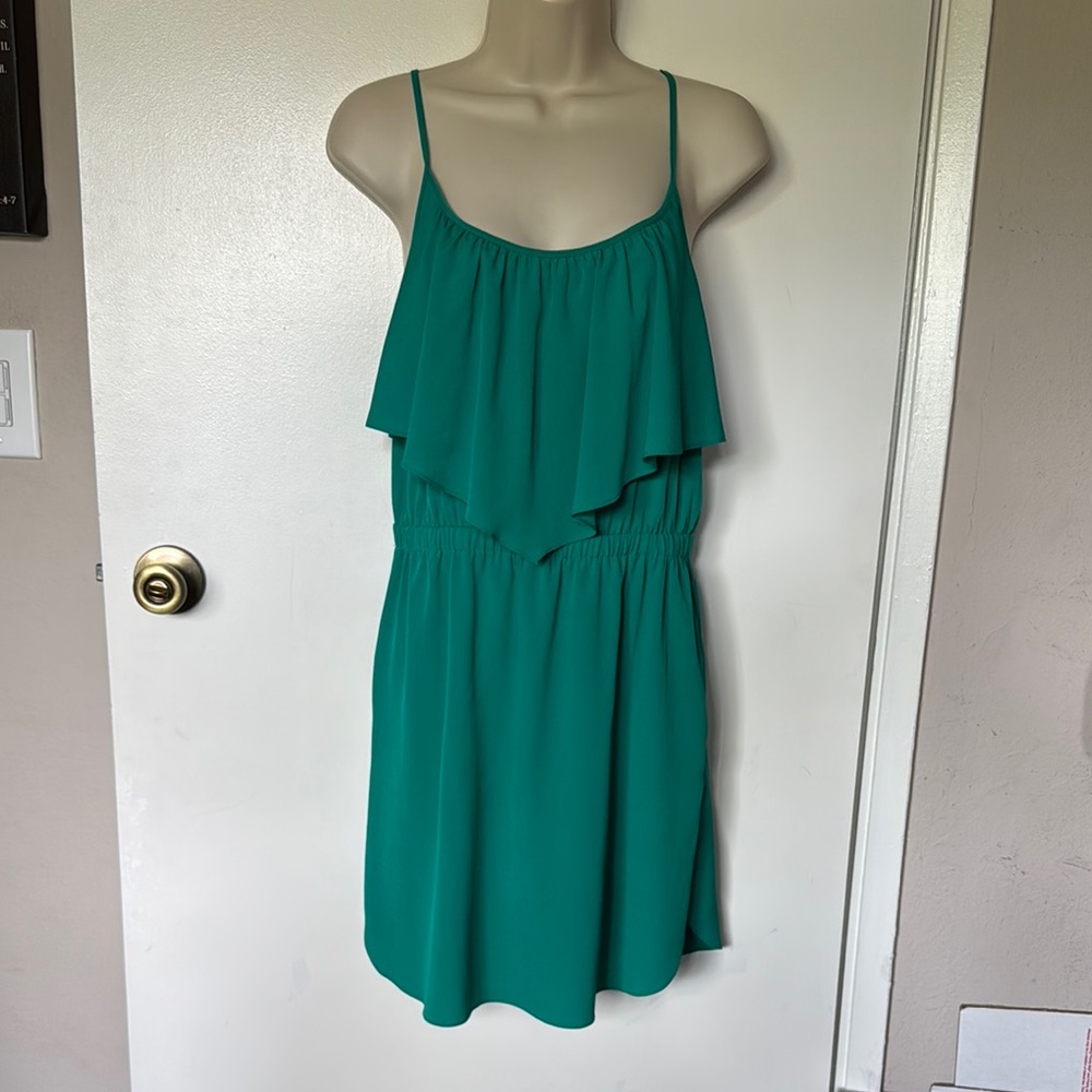 AEO Green Ruffled Mini Sundress